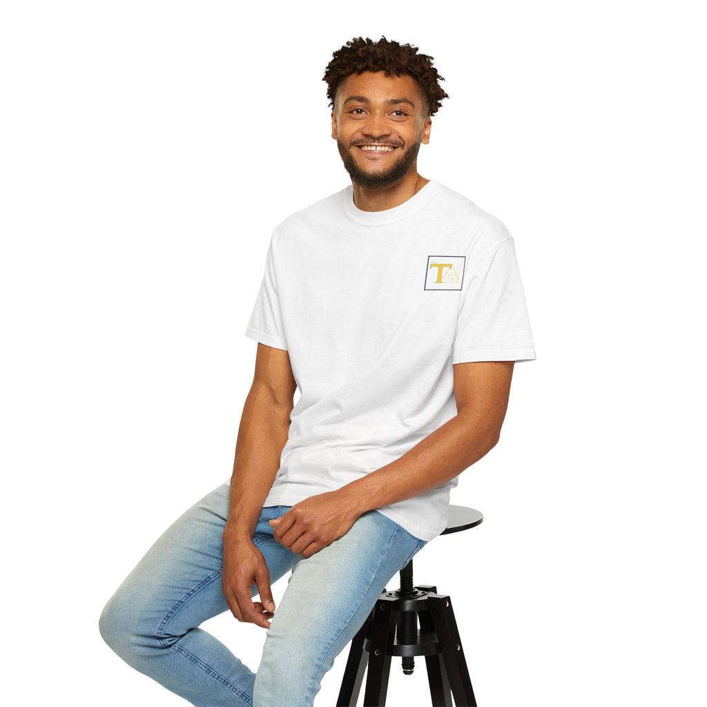 Garment-Dyed T-Shirt with Initial Graphic | Casual Wear, Gift for Him/Her, Trendy Attire, Everyday Style, Personalized Fashion