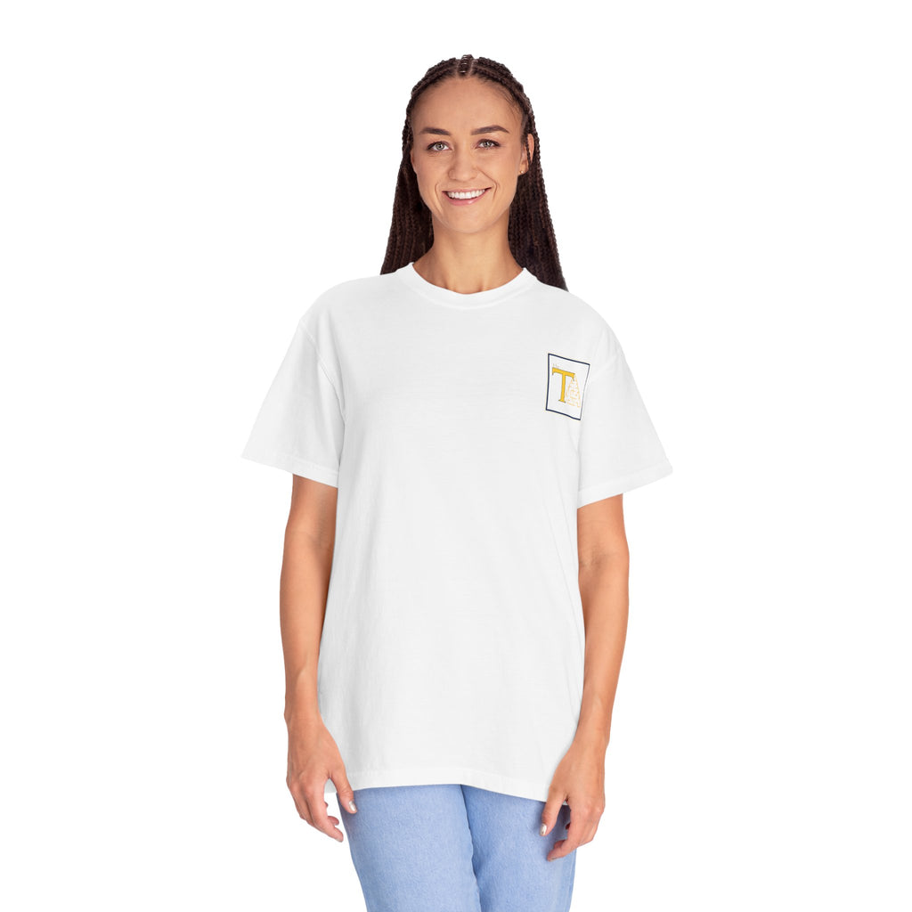 Garment-Dyed T-Shirt with Initial Graphic | Casual Wear, Gift for Him/Her, Trendy Attire, Everyday Style, Personalized Fashion